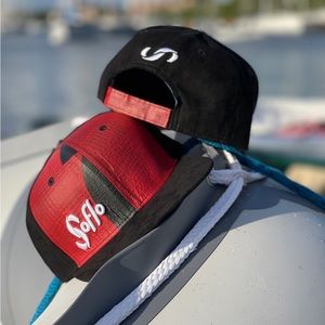 Soflo Riders Flat Visor suede Hat repurposed kite